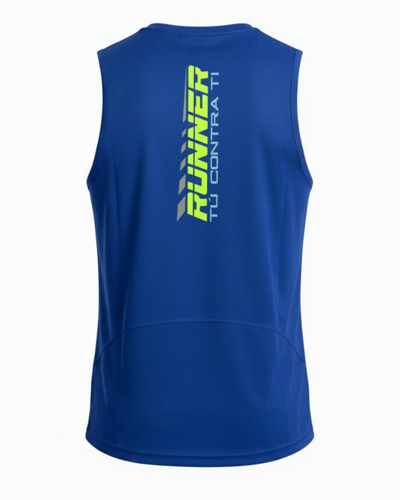 Camiseta Runner Tirantes Tú Contra Ti Técnica Azul