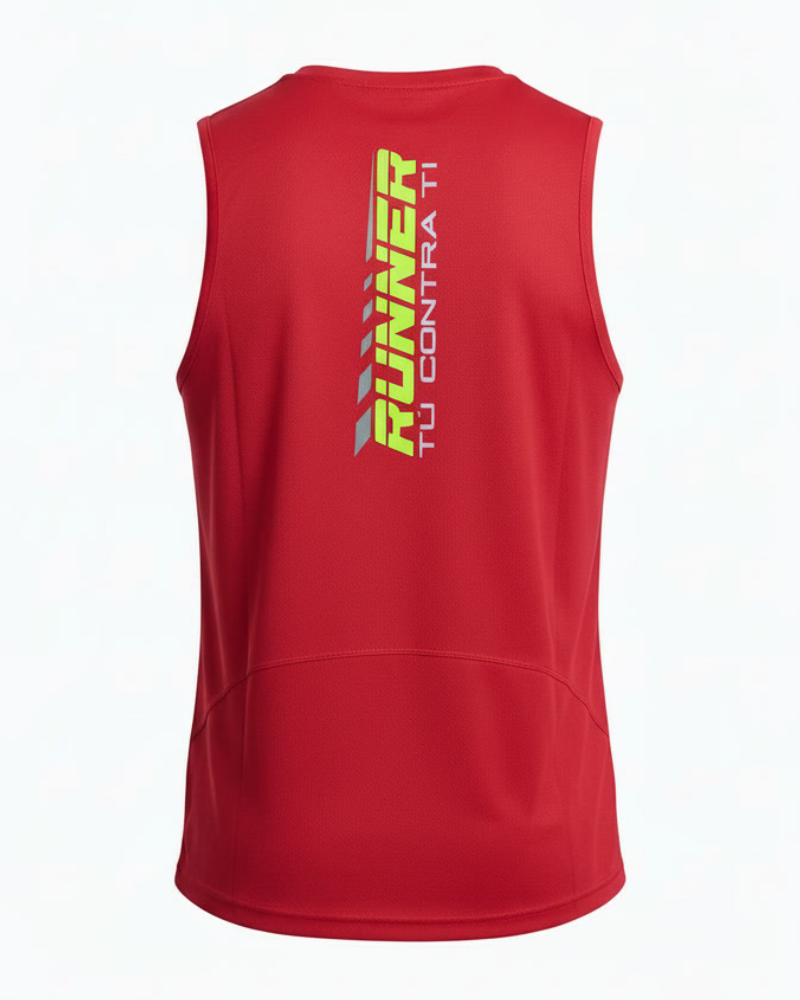 Camiseta Runner Tirantes Tú Contra Ti Técnica Rojo